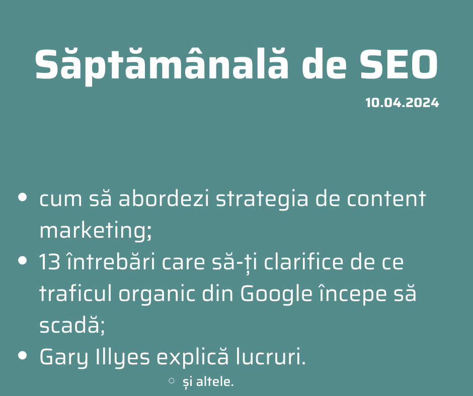 Săptămânala de SEO 10 aprilie 2024