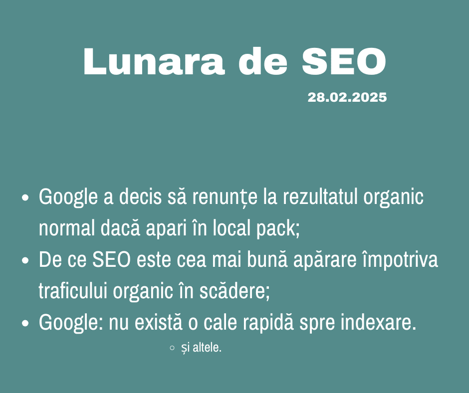 Lunara de SEO februarie 2025